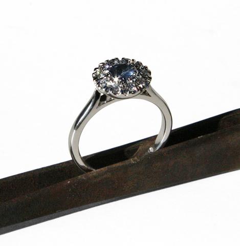 'Button' engagement ring