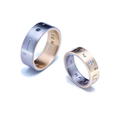 Matching stamped wedding bands