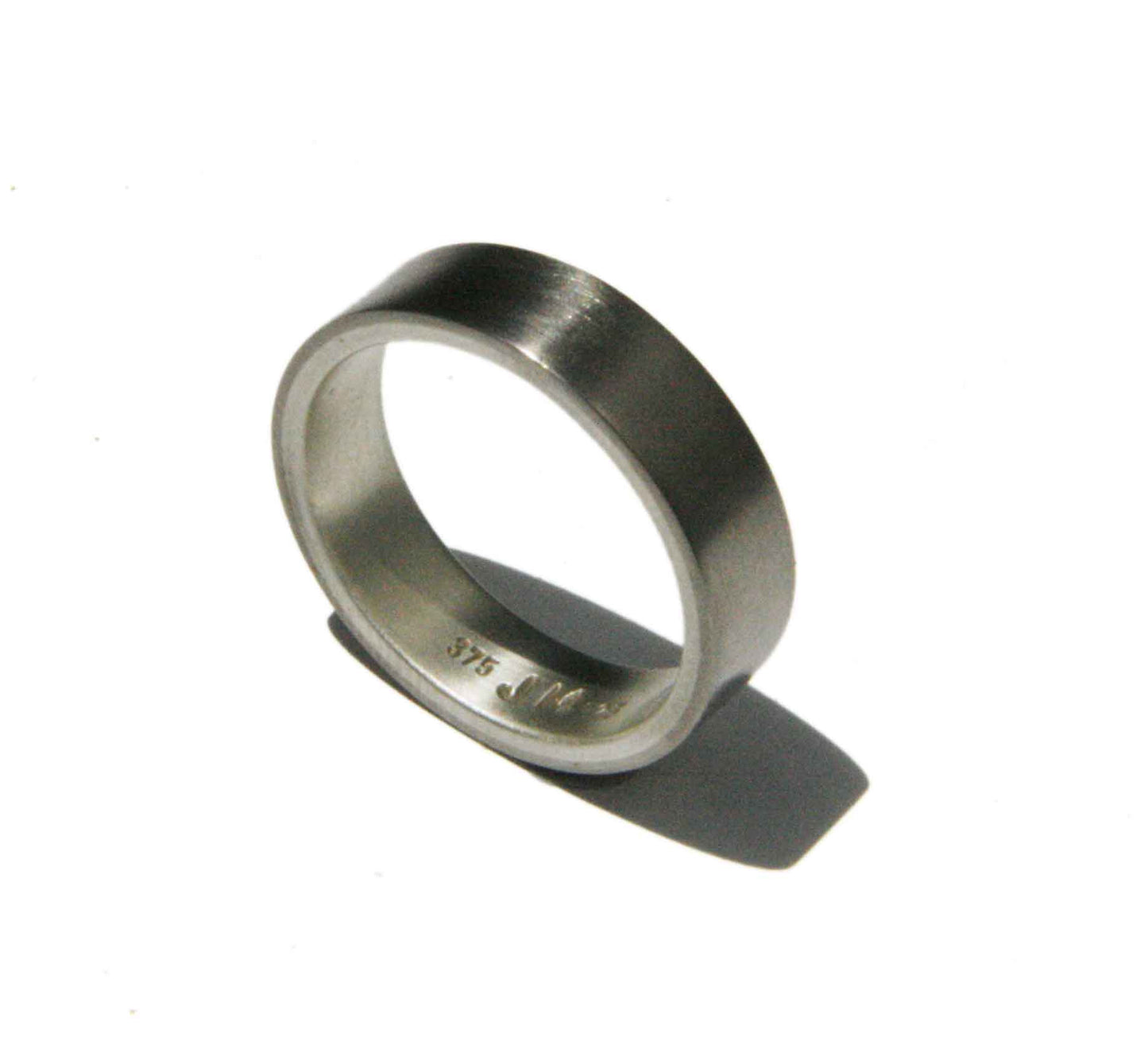 Men's wedding band, white gold and silver