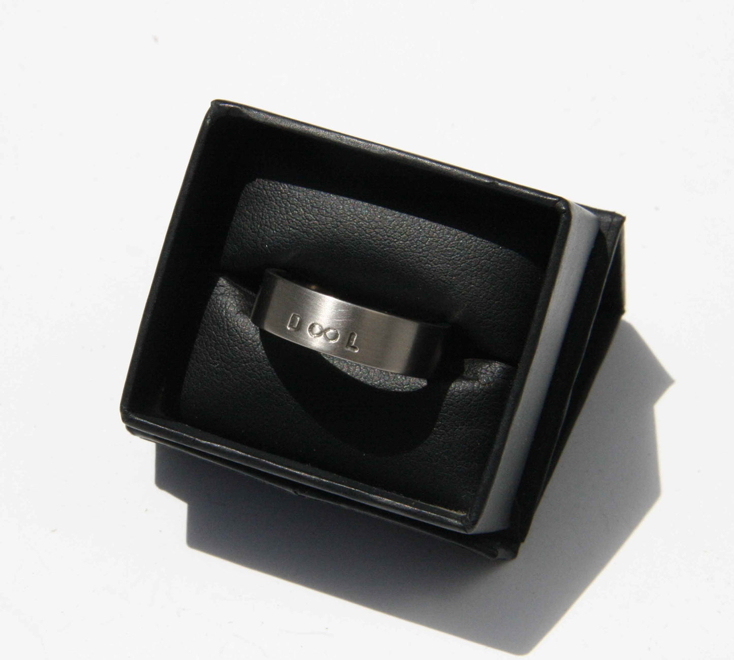 Initialed Wedding Band 9ct White Gold